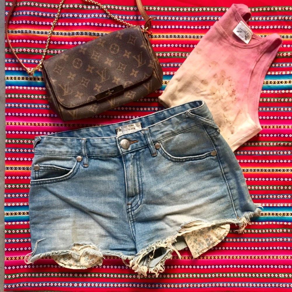 Free People High Waisted Denim Shorts